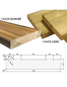 LAME TERRASSE EN PIN ROUGE...