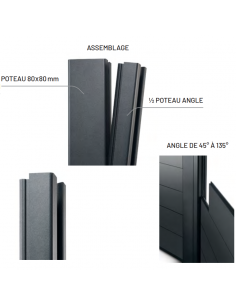 POTEAU ALU ANGLE 210 CM...