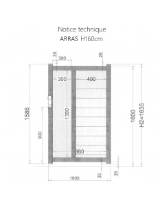 PORTILLON ARRAS H160  L100 cm 2
